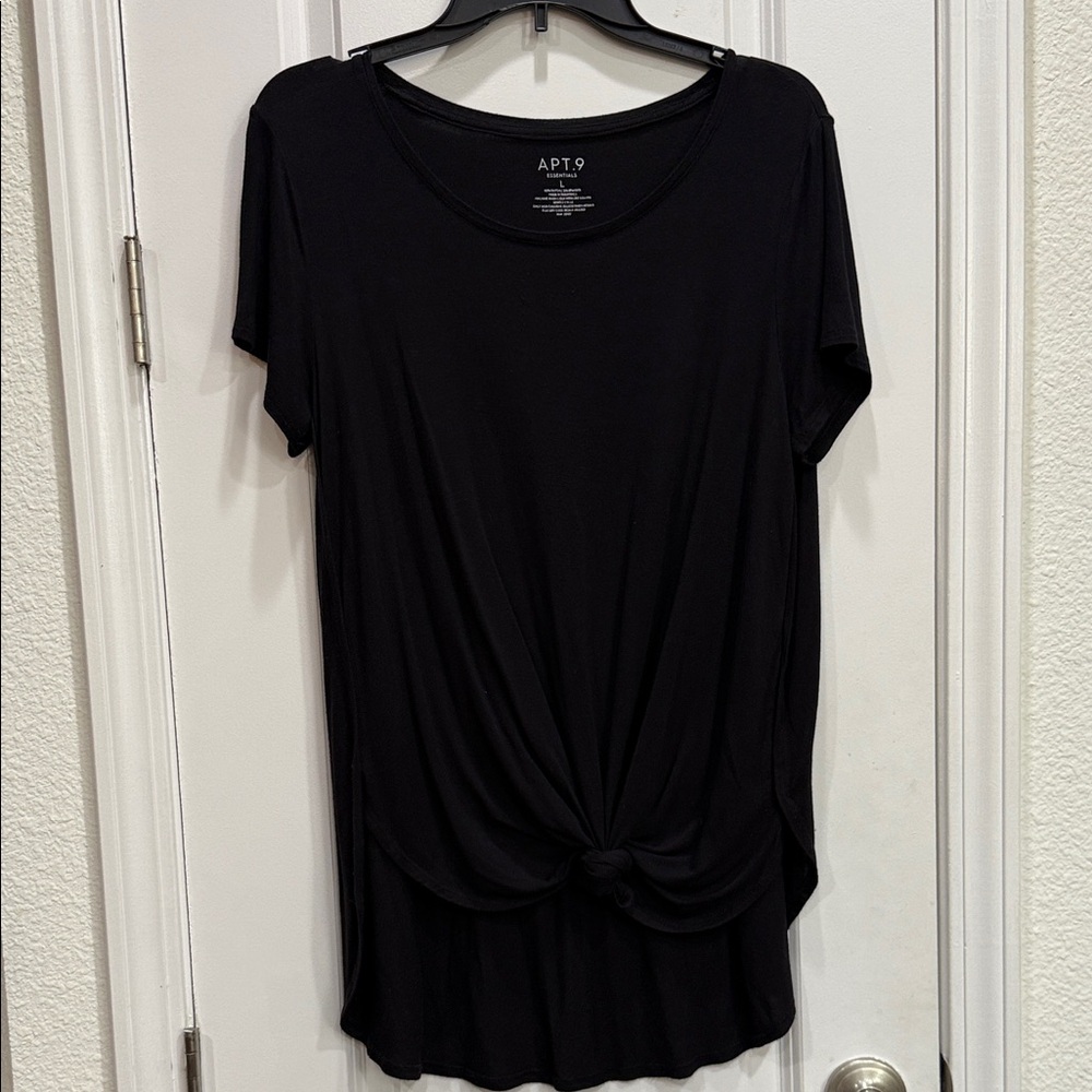 Apt. 9 Black Knot Front Women's Tee